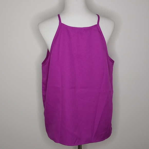 SheIn Pink Pleated Halter Neckline Strappy Sleeve Camisole Tank Top Size Large - Picture 8 of 9